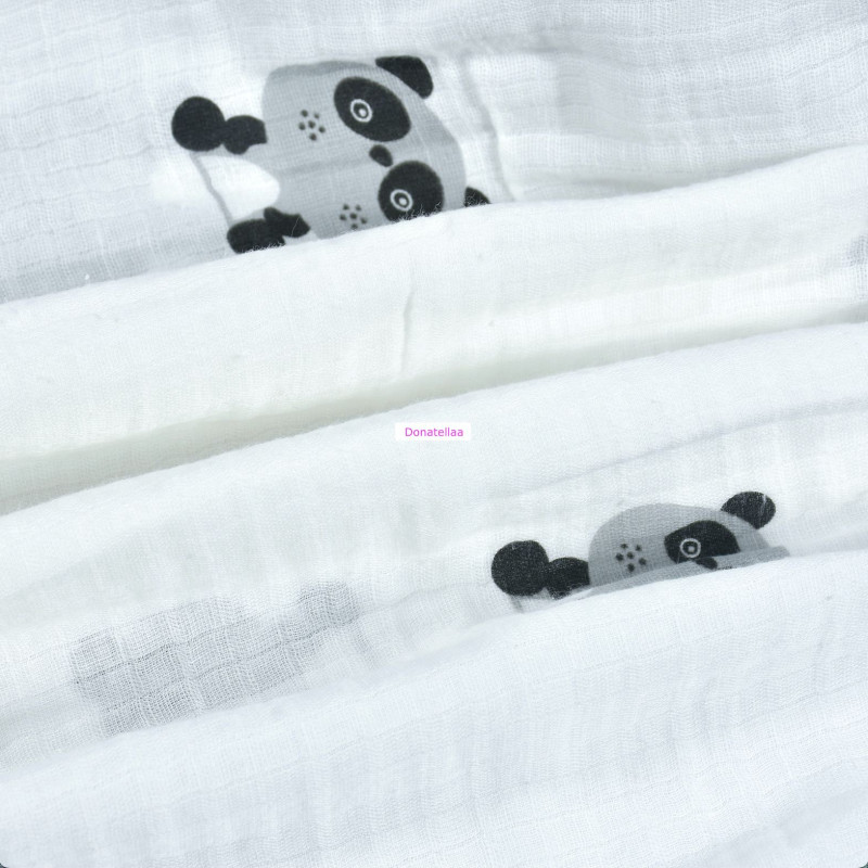 Organic Cotton Panda Muslin Swaddle Blankets soft Hypoallergenic Perfect for Sensitive Skin